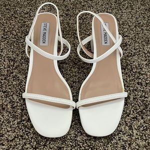 Steve Madden white block heels
